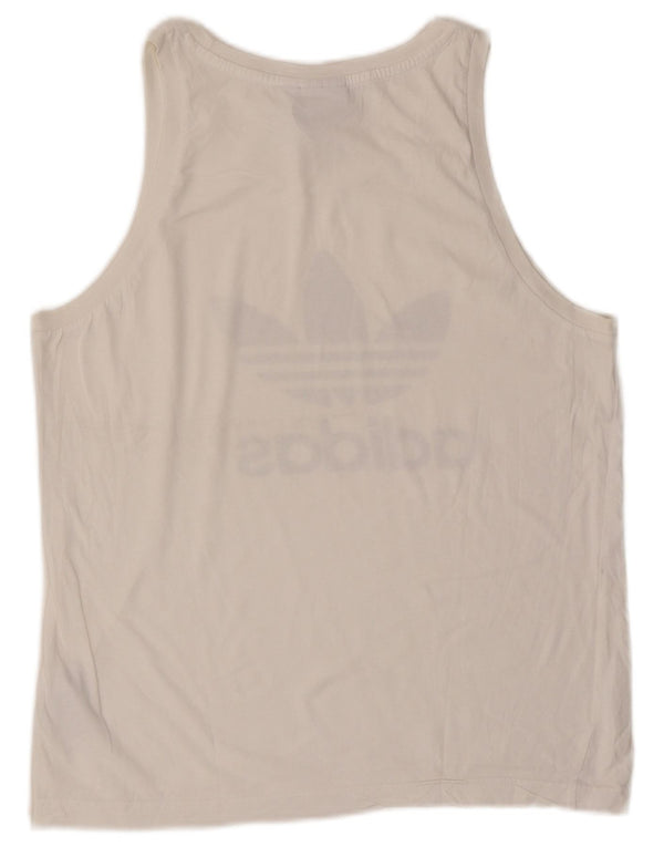 Adidas Mens Graphic Vest Top Medium Белый Хлопок