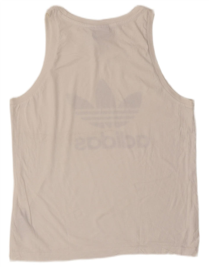 Adidas Mens Graphic Vest Top Medium White Cotton