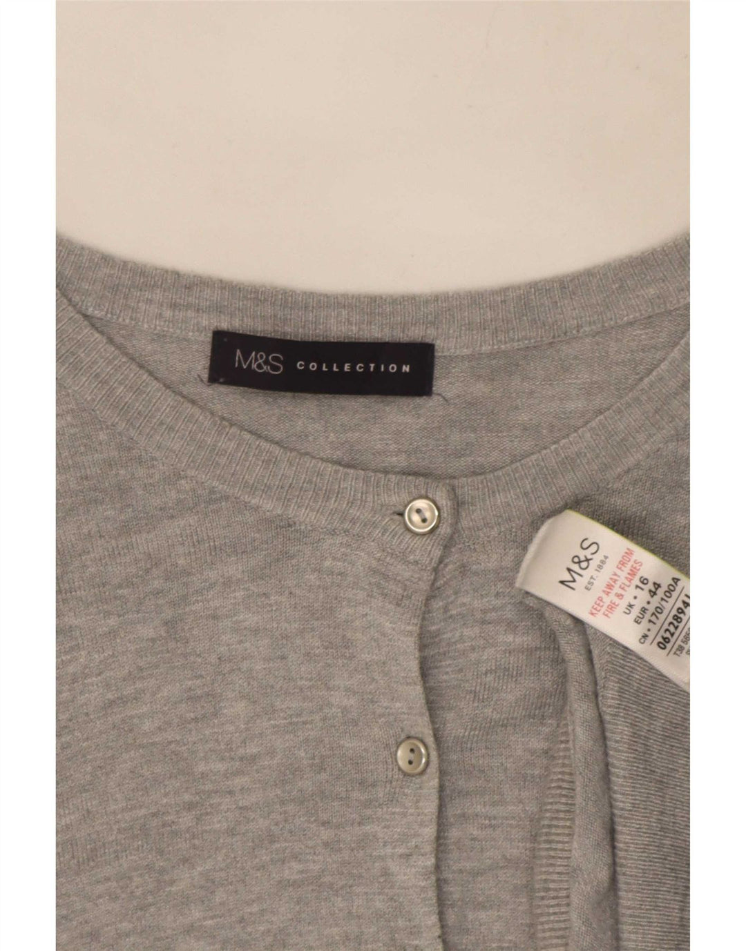 Marks & Spencer Womens Cardigan Sweater UK 16 Large Grey Viscose