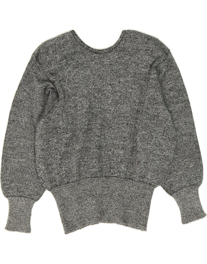 ANDREA MARE Womens V-Neck Jumper Sweater UK 18 XL Grey Vintage Andrea Mare and Second-Hand Andrea Mare from Messina Hembry 