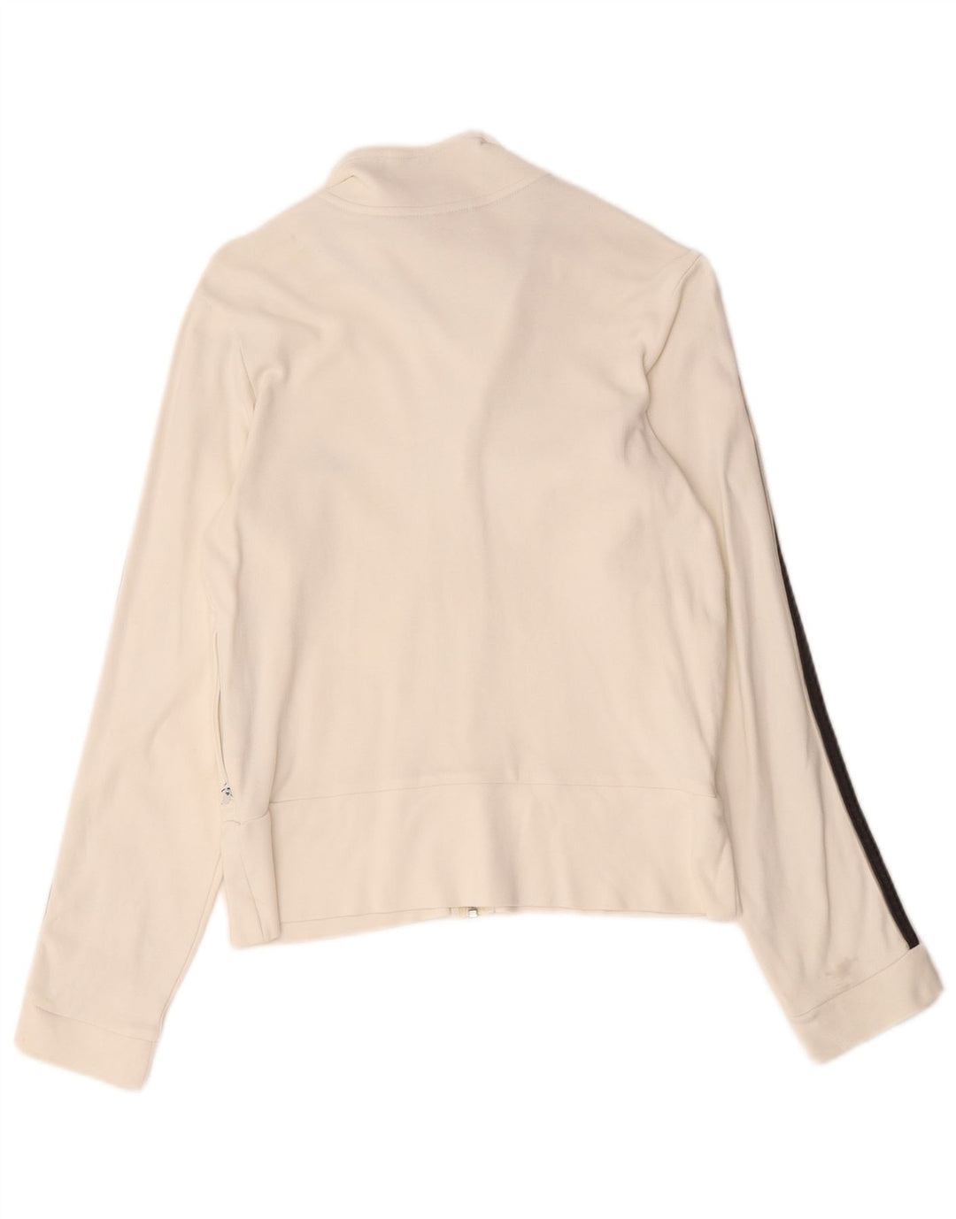 Adidas Womens Tracksuit Top Jacket UK 12 Medium White Cotton