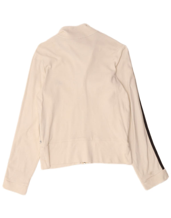 Giacca da tuta da donna Adidas UK 12 cotone bianco medio