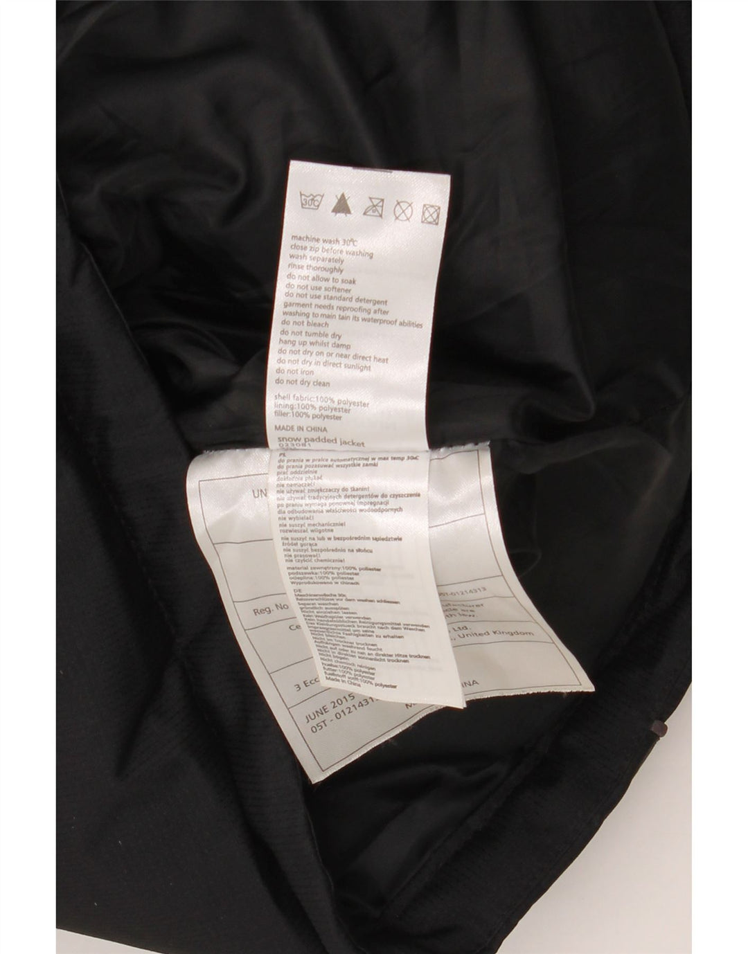 Mountain Warehouse Mens Hooded Padded Jacket UK 36 Small Black Polyester