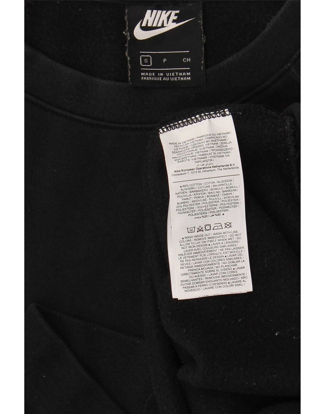 Felpa grafica Nike da uomo, maglione piccolo, cotone nero
