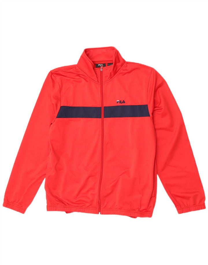 Fila Mens Tracksuit Top Jacket Medium Red Colourblock