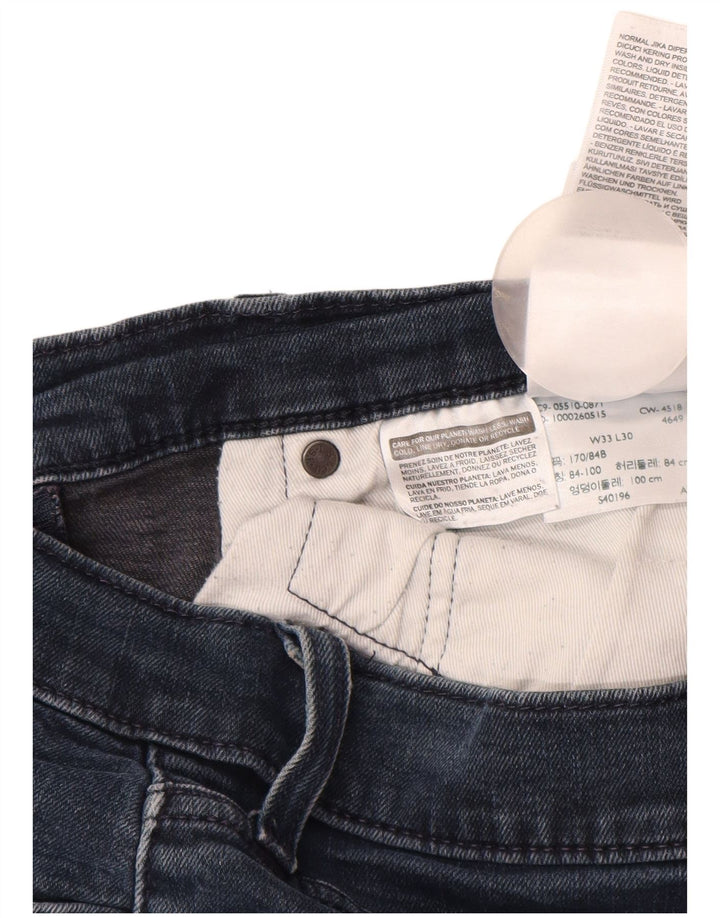 LEVI'S Mens Slim Jeans W33 L30 Navy Blue Cotton