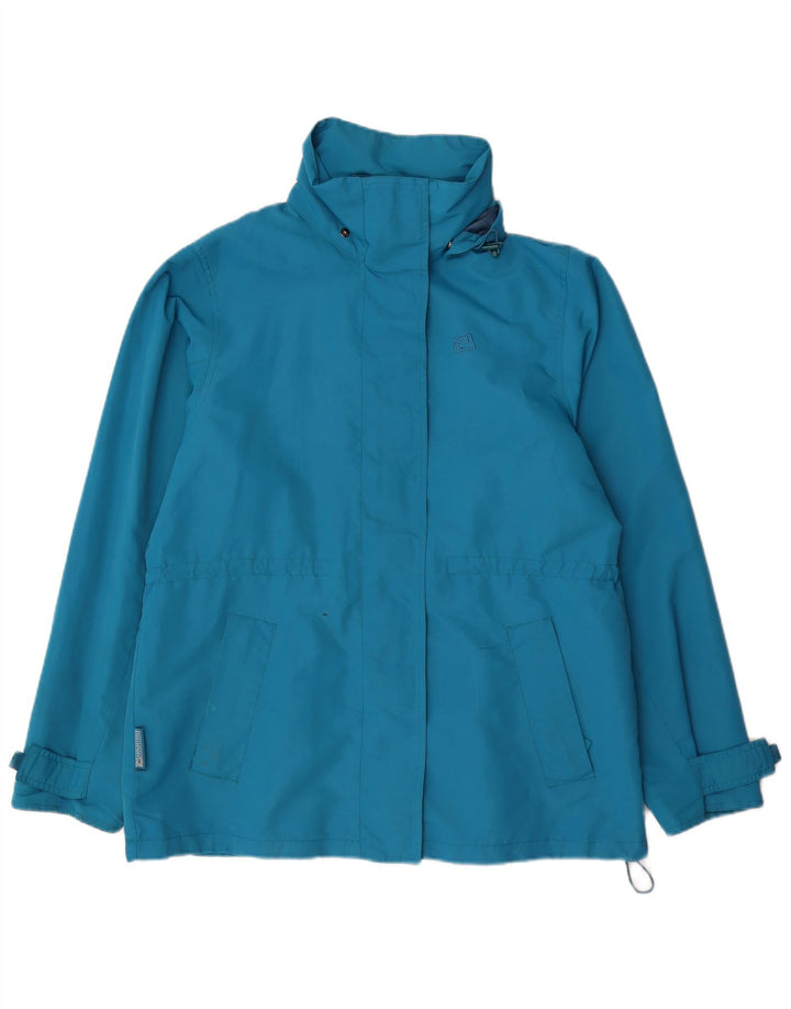 Mountain Essentials Womens Rain Jacket UK 14 Large Blue Nylon