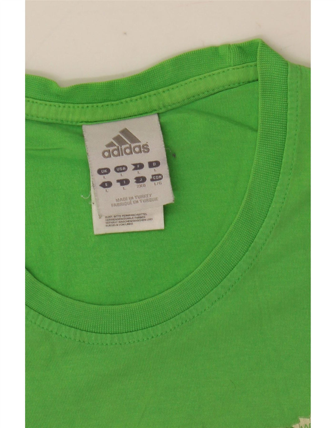 Adidas Mens Graphic T-Shirt Top Large Green Cotton