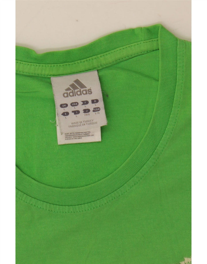 Adidas Mens Graphic T-Shirt Top Large Green Cotton