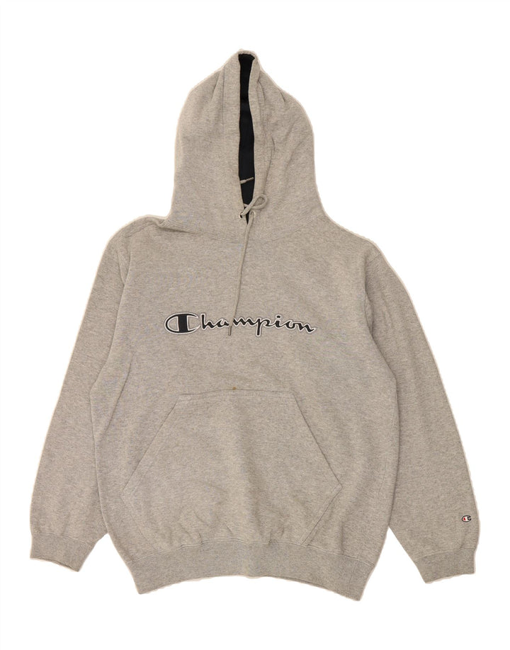 CHAMPION Mens Graphic Hoodie Jumper Medium Grey Cotton Vintage Champion and Second-Hand Champion from Messina Hembry 