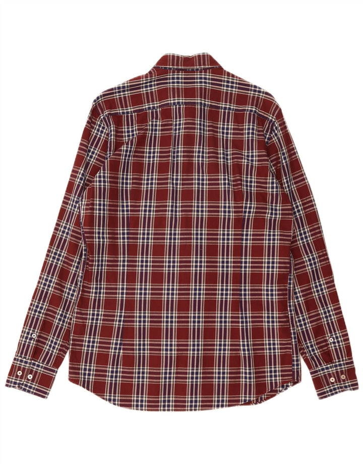 Massimo Dutti Herreskjorte Medium Bourgogne ternet bomuld