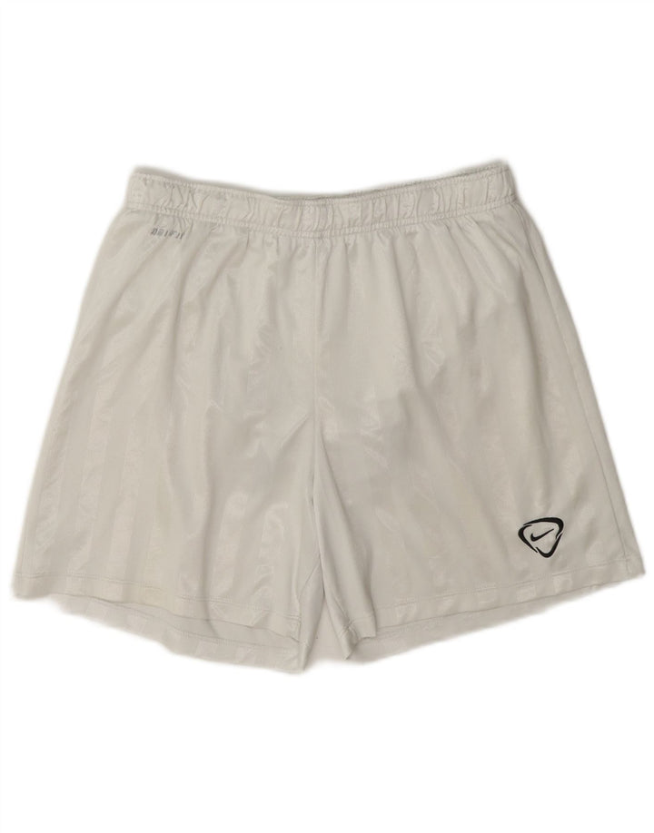 Nike Herre Dri Fit almindelige sportsshorts Medium hvid stribet polyester