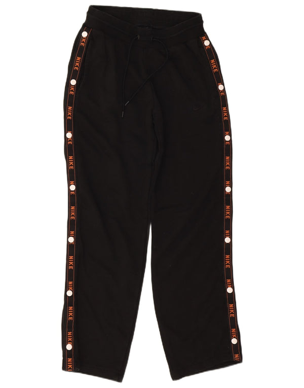 Nike Womens Graphic Tracksuit Trousers UK 10 Small Black Cotton