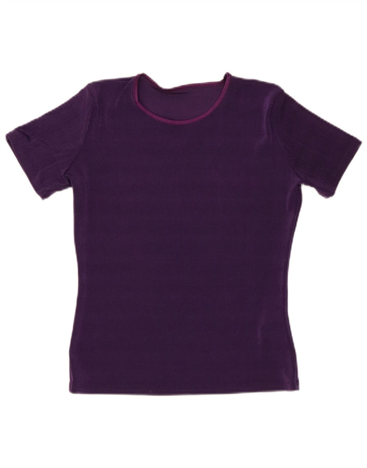 ST. BERNARD Womens T-Shirt Top UK 14 Large Purple Polyester