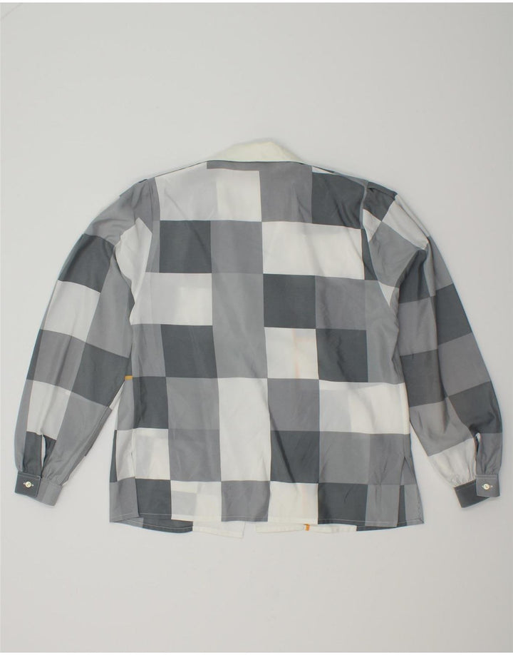 HAMMERLE Womens Long Sleeve Shirt Blouse UK 16 Large Grey Check Polyester Vintage Hammerle and Second-Hand Hammerle from Messina Hembry 