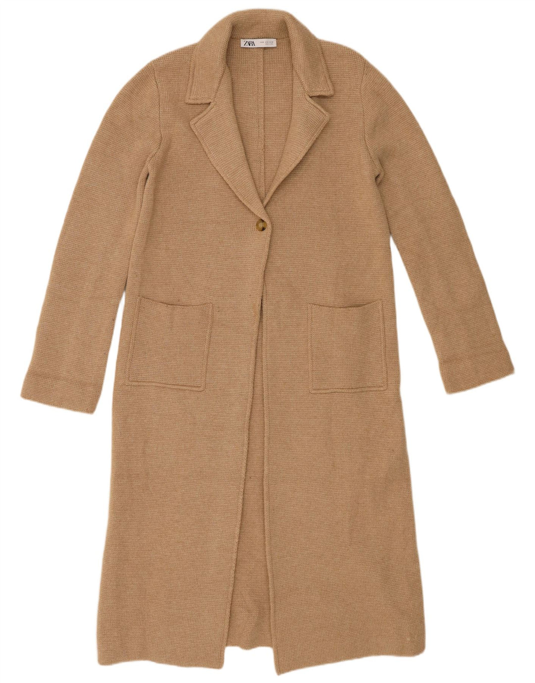 Zara Dame Overfrakke UK 14 Medium Beige