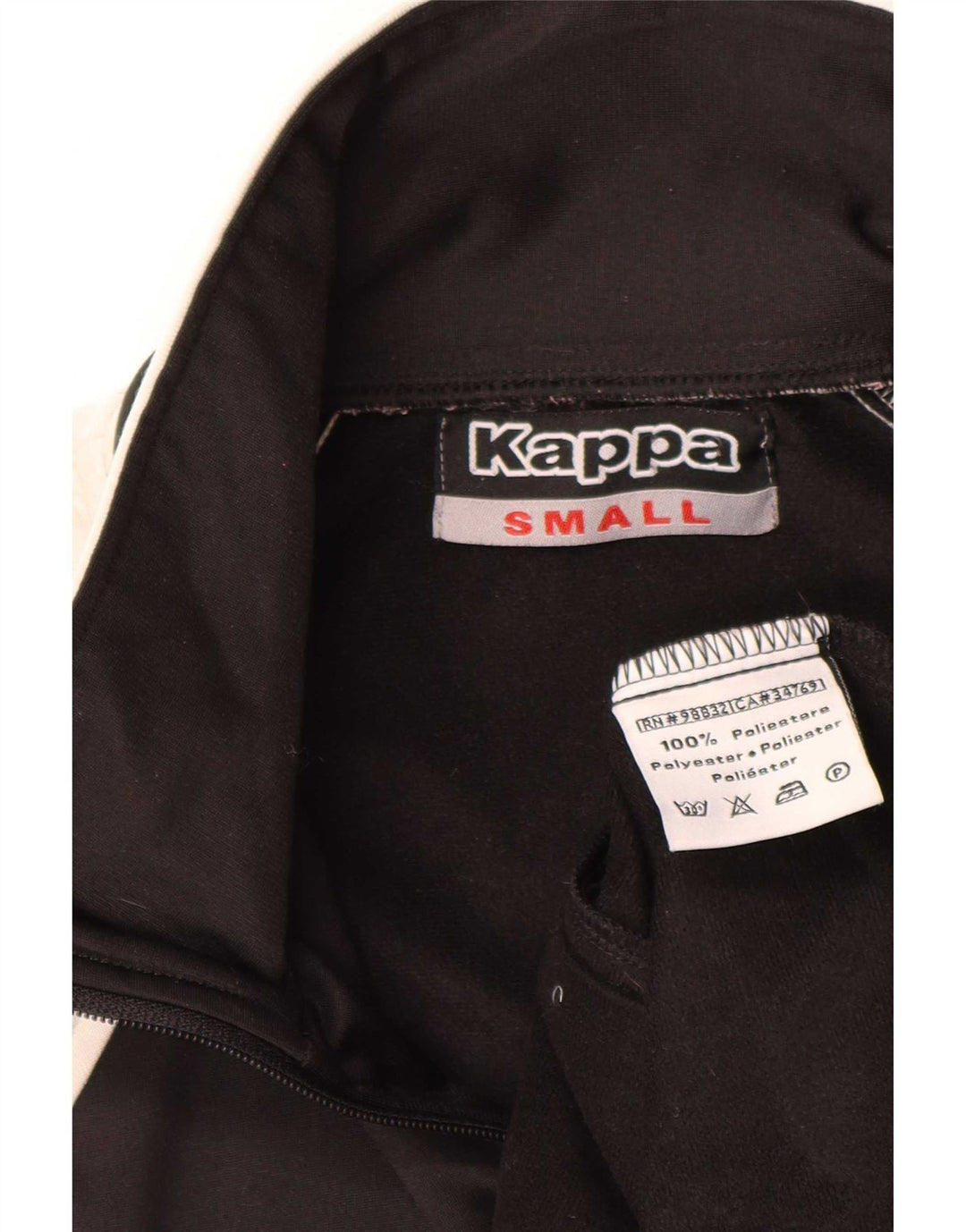 Kappa Mens Tracksuit Top Jacket Small Black Colourblock Polyester