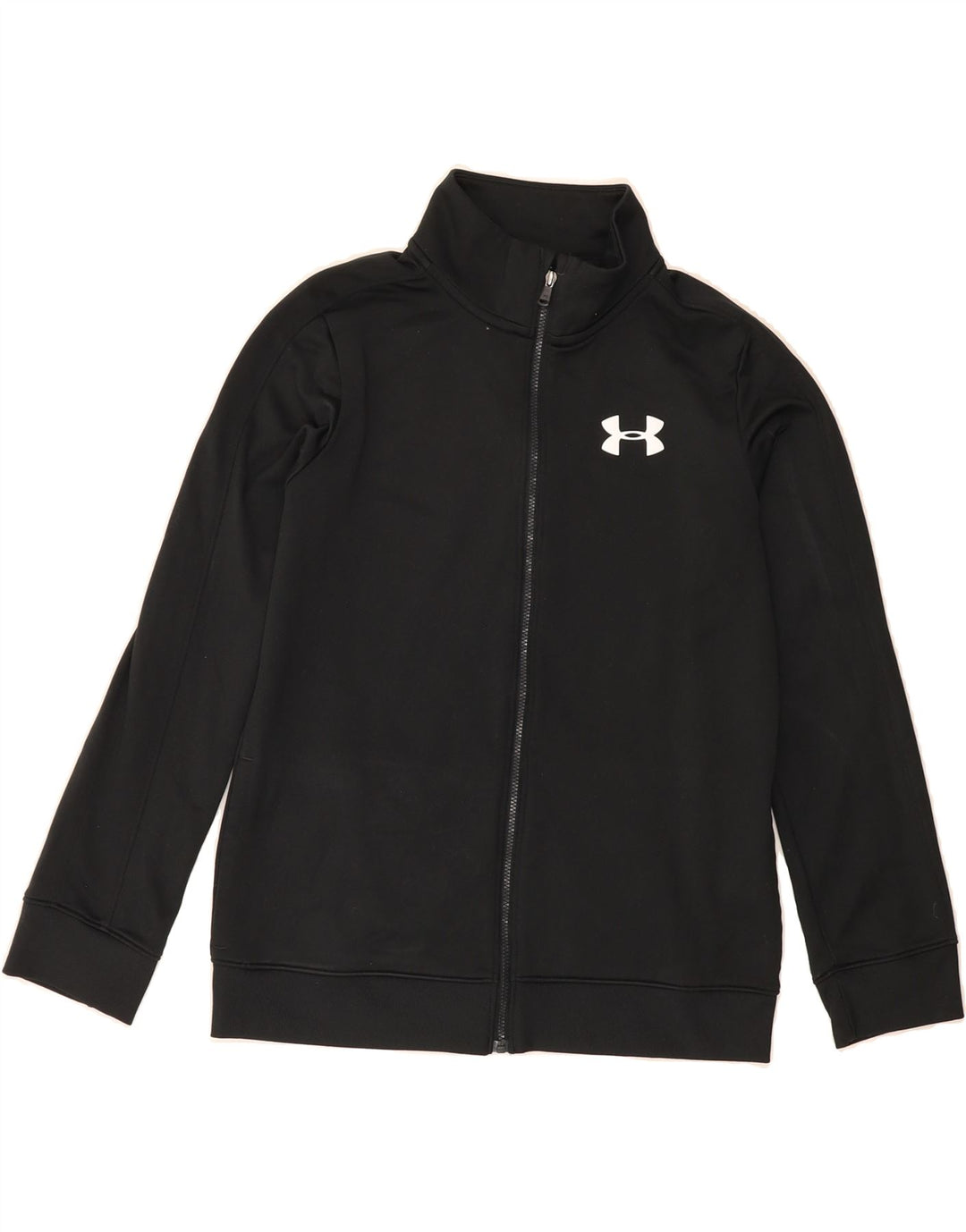 UNDER ARMOUR Boys Tracksuit Top Jacket 11-12 Years Large Black Polyester Vintage Under Armour and Second-Hand Under Armour from Messina Hembry 