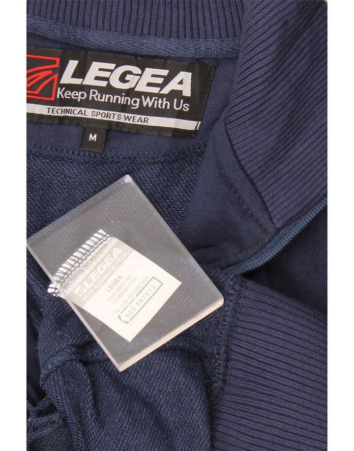 LEGEA Mens Graphic Tracksuit Top Jacket Medium Navy Blue Cotton