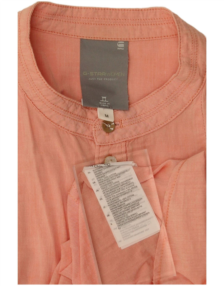 G-STAR Womens Shirt UK 12 Medium Orange Cotton