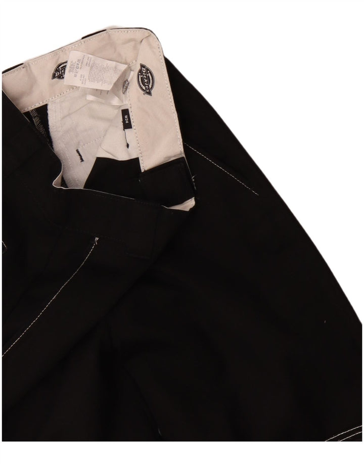 Dickies Mens Straight Cargo Trousers W24 Black Polyester