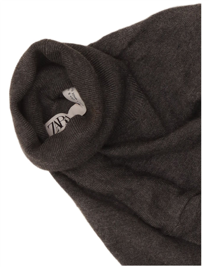 Zara Womens Roll Neck Jumper Sweater UK 8 Small Grey