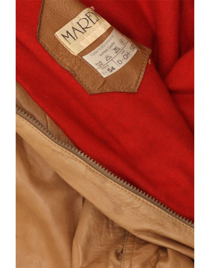 Maren Veste en cuir pour homme IT 54 2XL Cuir color block beige