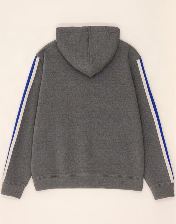 Guess Mens Hoodie Jumper Medium Grey Colourblock Polyester
