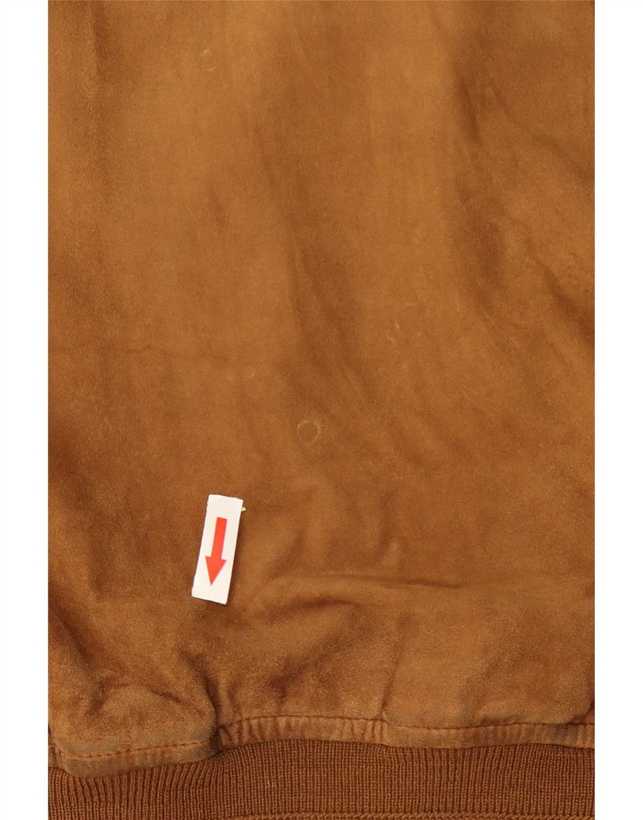 Vintage Mens Suede Bomber Jacket UK 42 XL Beige