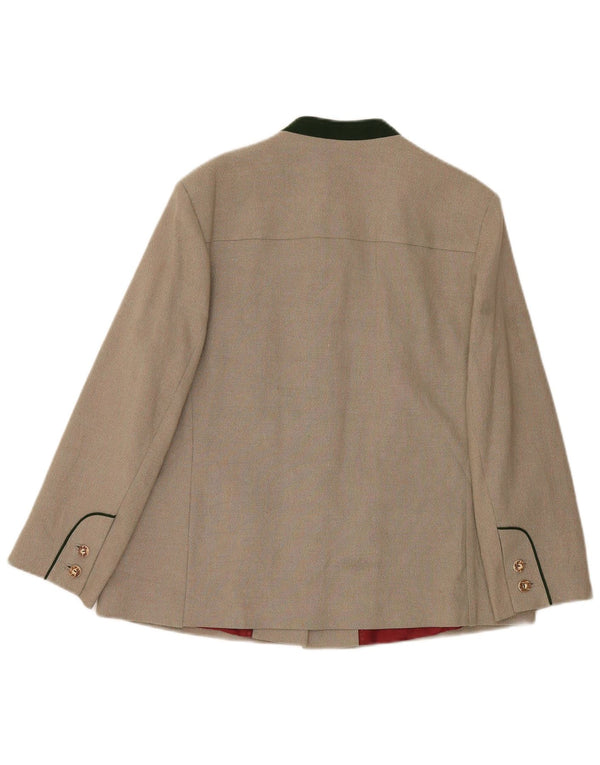 Jaqueta blazer feminina Gossl com 5 botões EU 44 XL cinza manchado de algodão