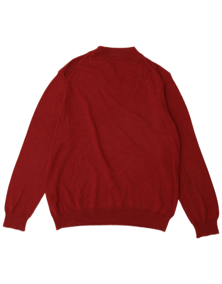 Marks & Spencer Mens Crew Neck Jumper Sweater Large Red Merino Wool