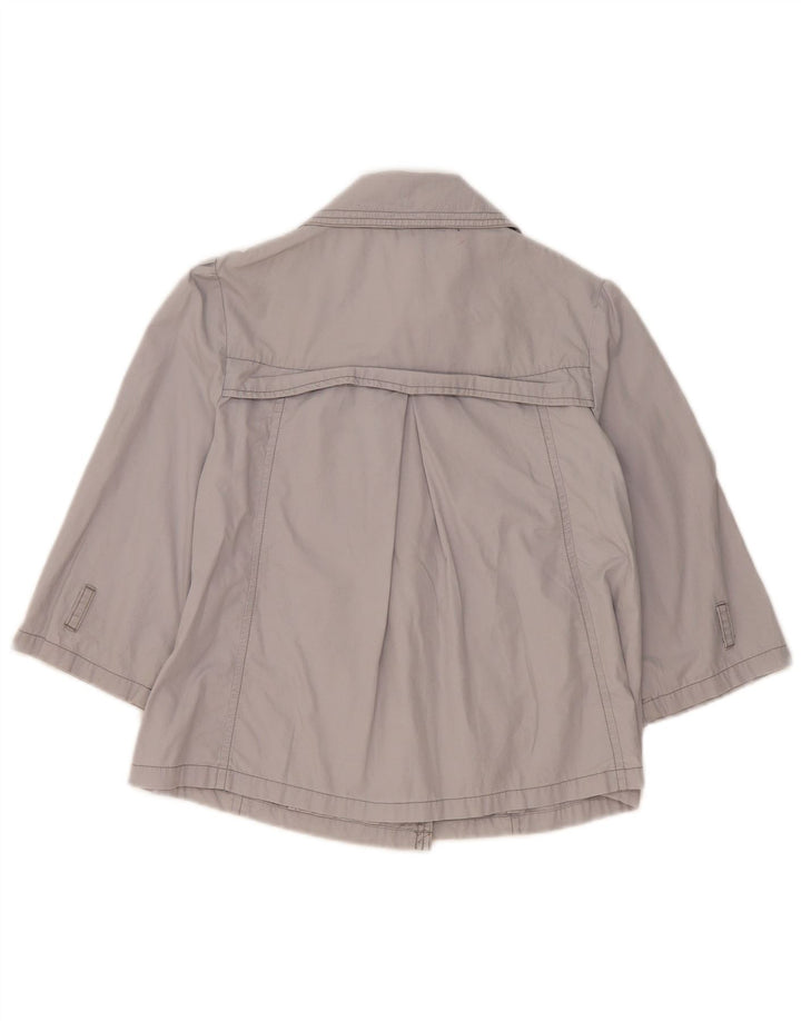 Marks & Spencer Womens 3/4 Sleeve Double Breasted Jacket UK 8 Small Grey