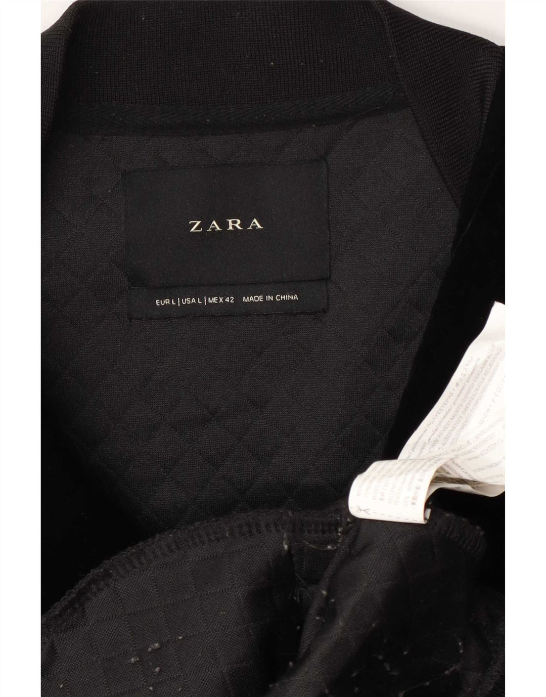 Zara Mens Bomber Jacket UK 40 Grande Poliéster Preto