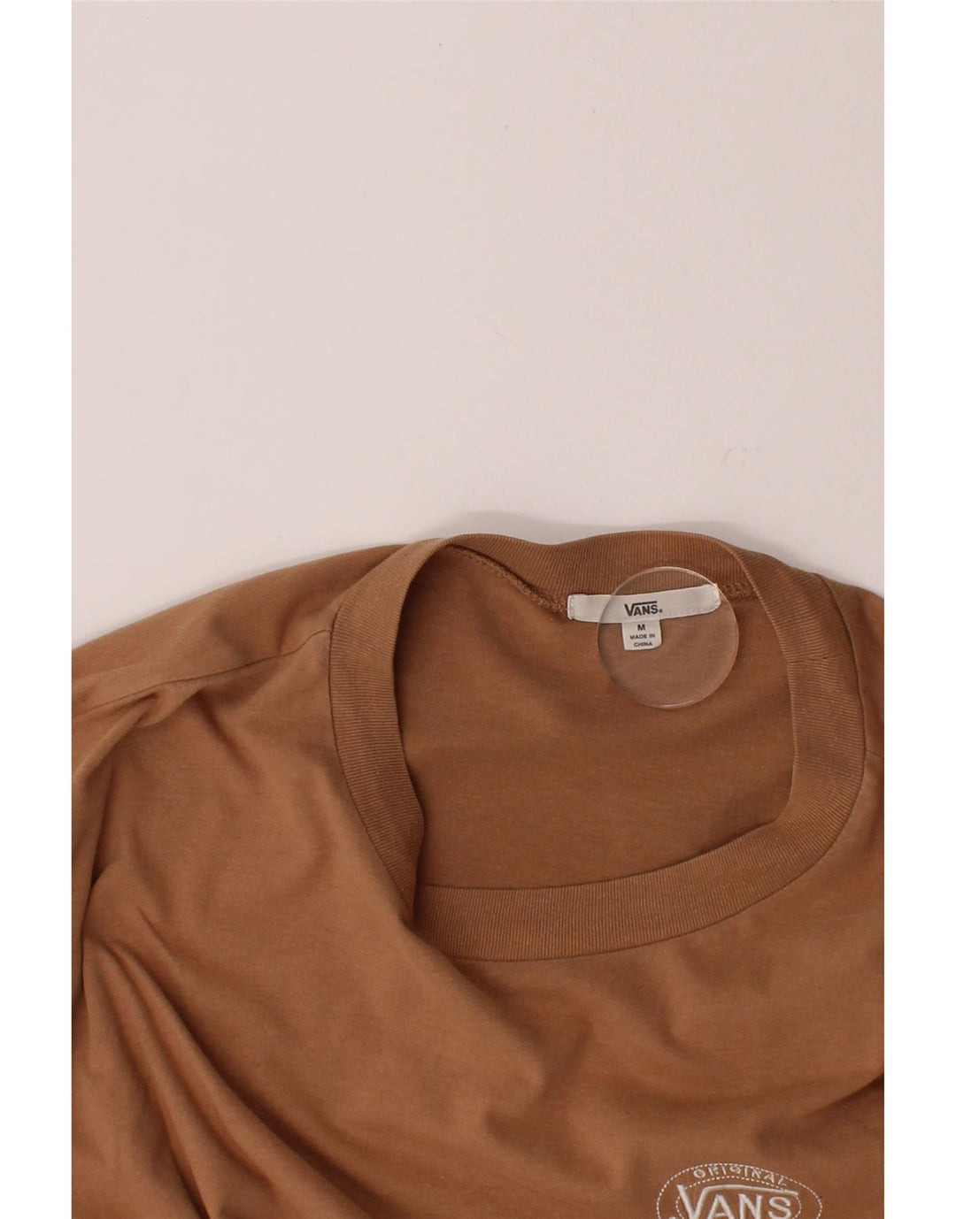 VANS Womens Oversized Crop T-Shirt Top UK 14 Medium Beige Vintage Vans and Second-Hand Vans from Messina Hembry 
