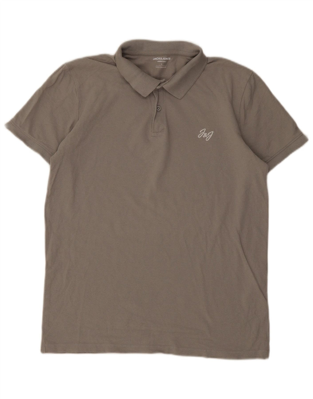Jack & Jones Mens Polo Shirt Large Grey Cotton