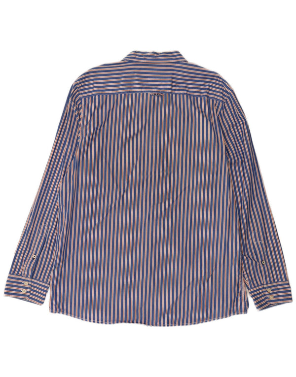 Crew Clothing Chemise Coupe Ajustée Homme XL Bleu Marine Rayé Coton