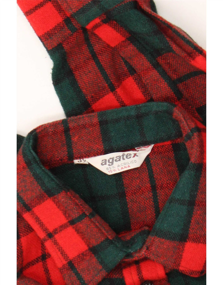 Agatex Mens Flannel Shirt Size 39 Medium Red Check Acrylic