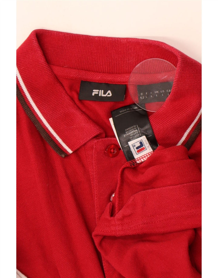 Fila Mens Polo Shirt Large Red Cotton