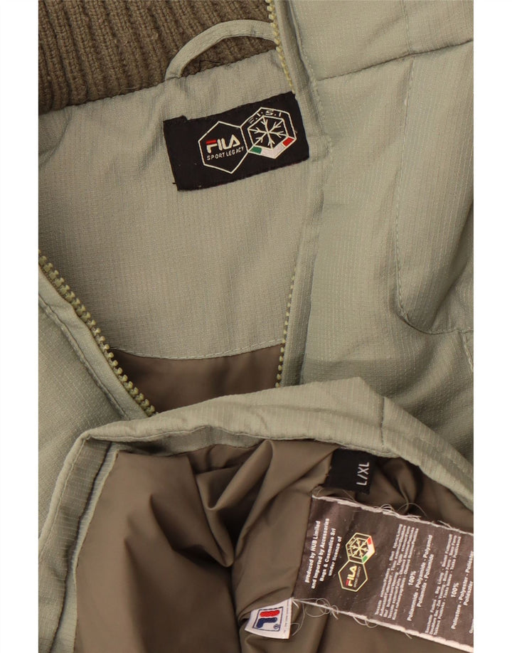 Fila Mens Padded Jacket UK 40 Large Green Polyester