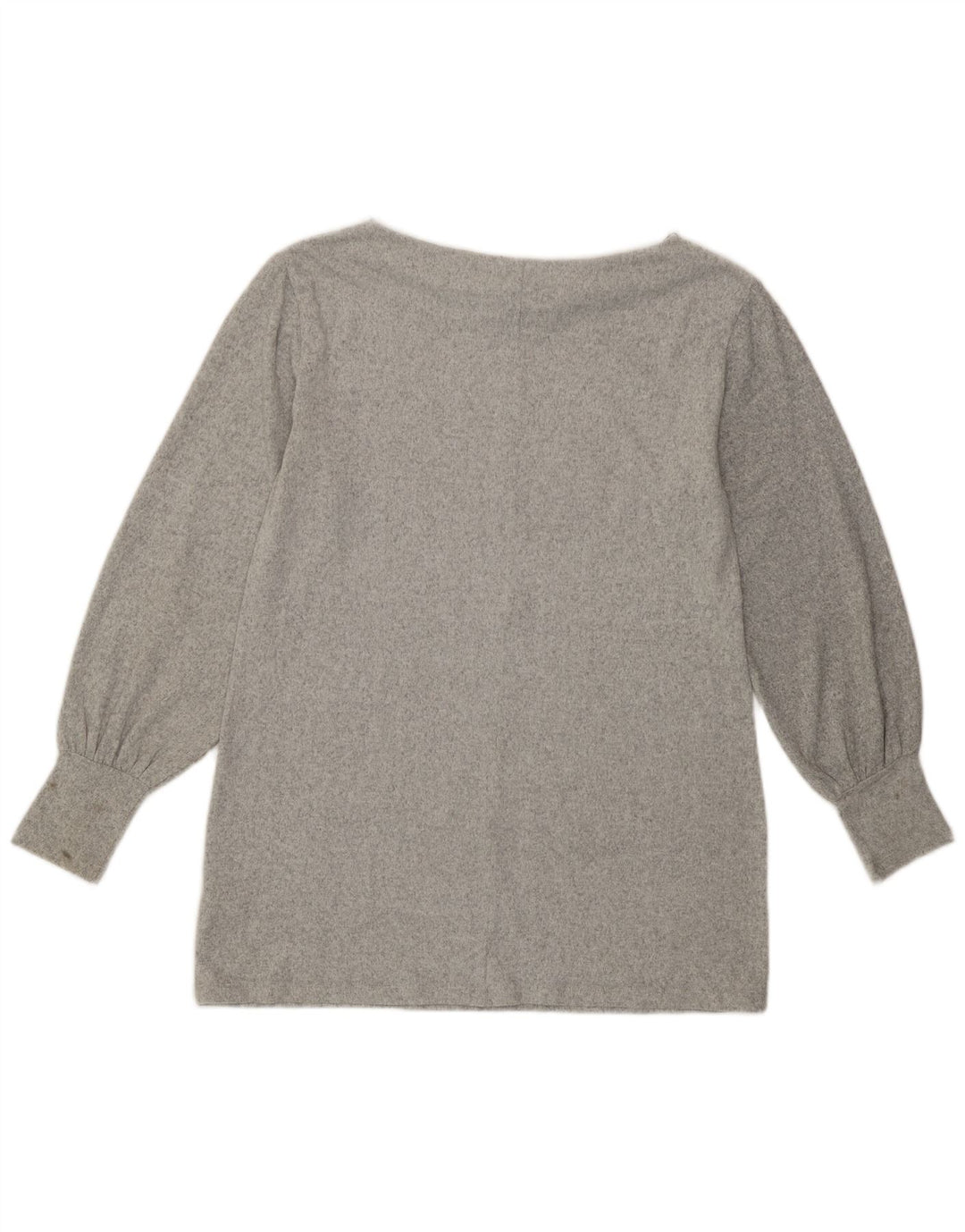 Marks & Spencer Womens Top Long Sleeve UK 12 Medium  Grey Polyester