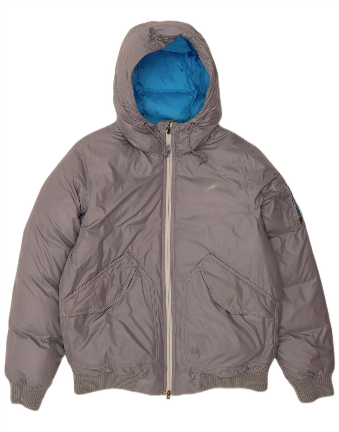Nike Polstret jakke med hætte til mænd UK 38 Medium Grey Polyester
