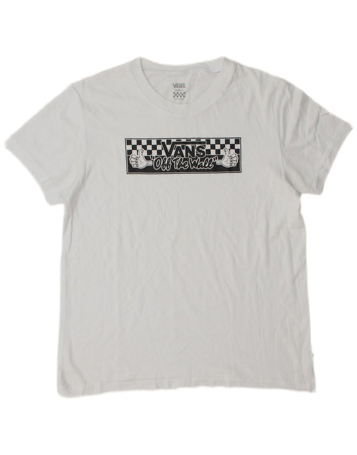 Vans Damen Grafik-T-Shirt-Oberteil UK 10 Small Weiß