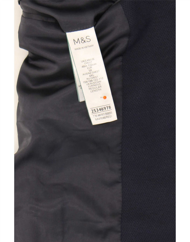 Marks & Spencer jachetă pentru bărbați cu 2 nasturi, UK 48 4XL, albastru bleumarin, poliamidă