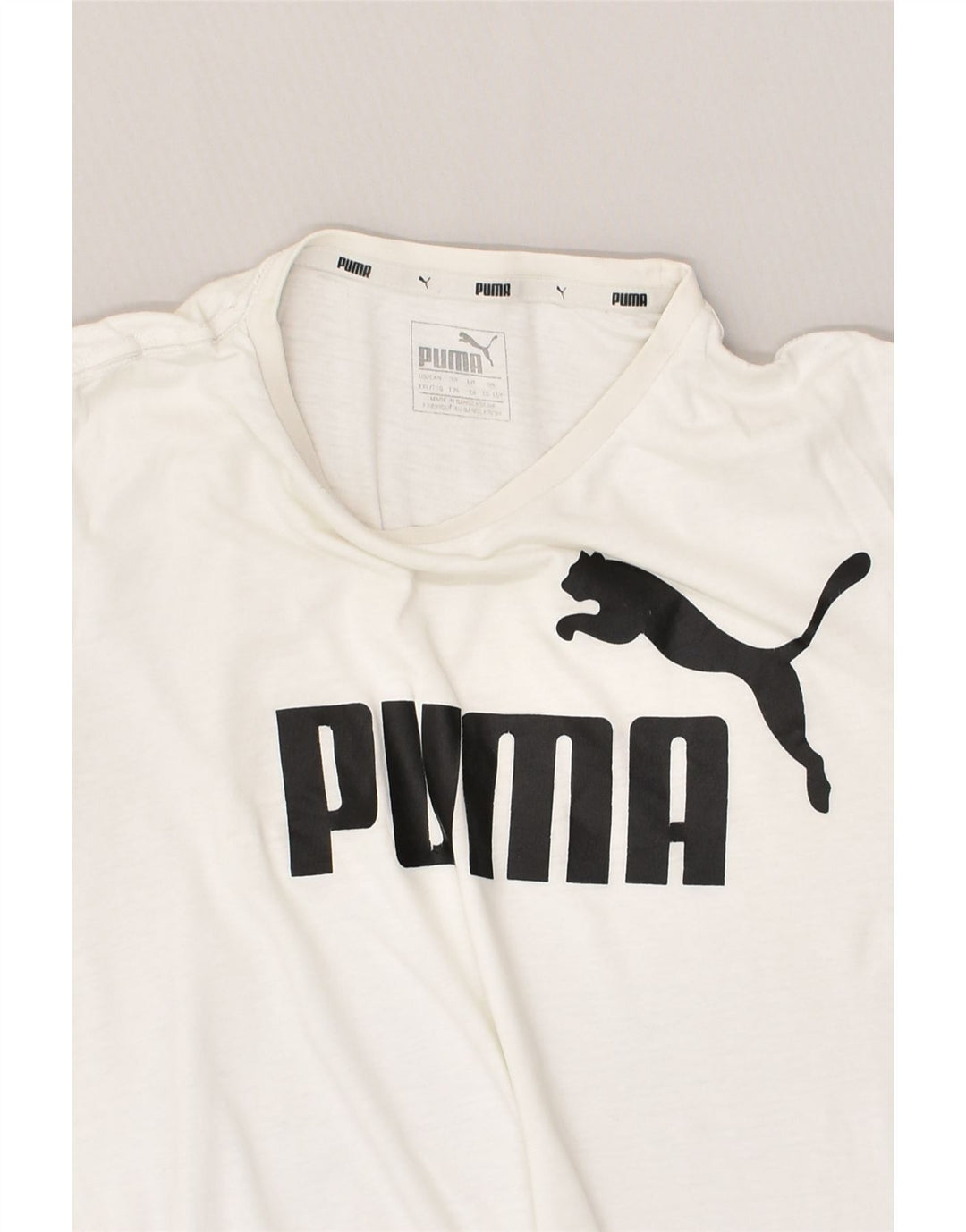 PUMA Boys Graphic T-Shirt Top 15-16 Years White Cotton | Vintage Puma | Thrift | Second-Hand Puma | Used Clothing | Messina Hembry 