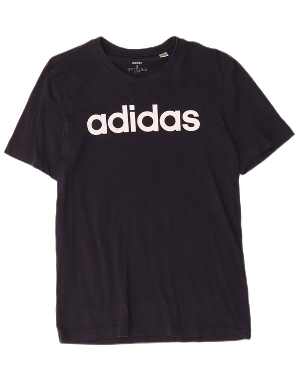 Adidas Mens Graphic T-Shirt Top Small Navy Blue Cotton
