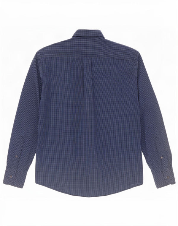 Camisa masculina de ajuste regular da Dack, pequena, algodão guingão azul marinho