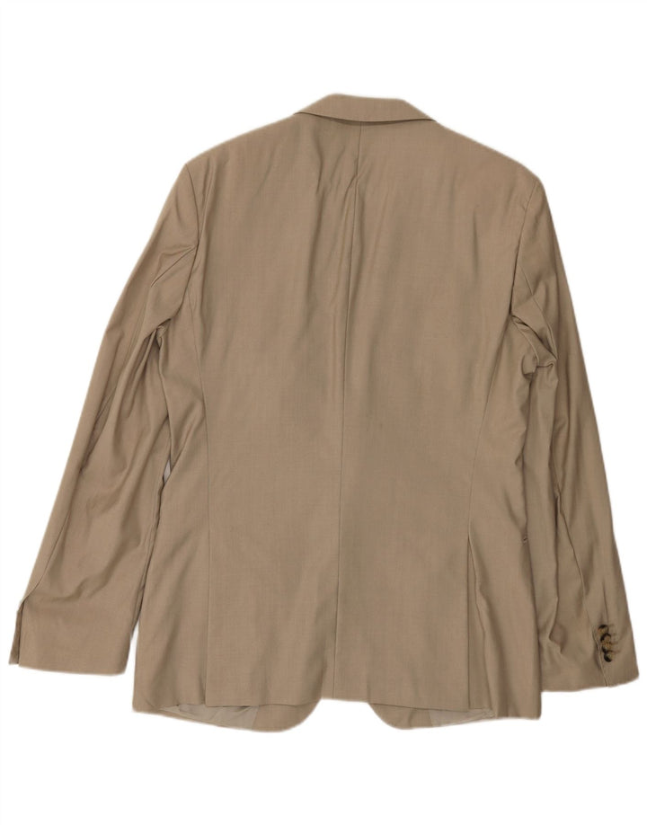 Hugo Boss Mens 2 Button Blazer Jacket EU 50 Large Beige Wool