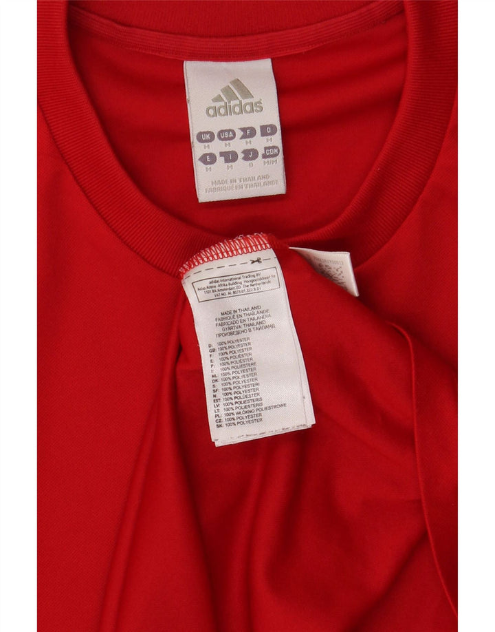 ADIDAS Mens T-Shirt Top Medium Red Polyester