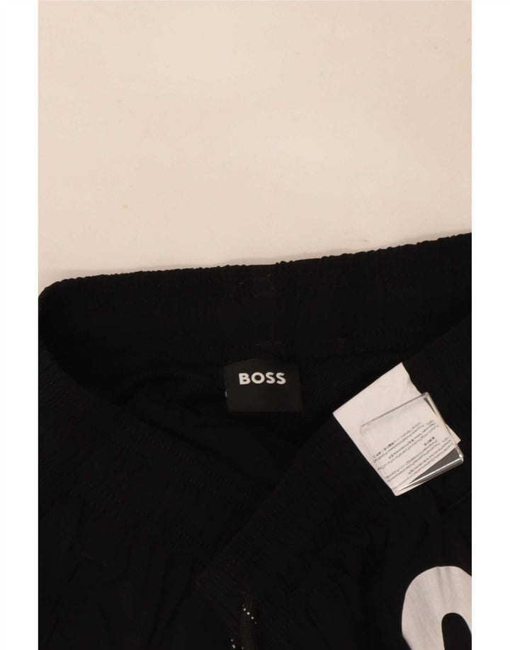 Hugo Boss Mens Graphic Swimming Shorts Small Black Polyamide