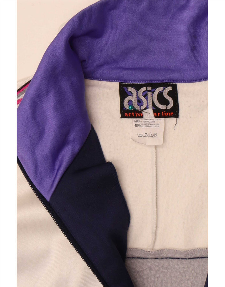 Asics Mens Graphic Tracksuit Top Jacket IT 50 Medium White Colourblock
